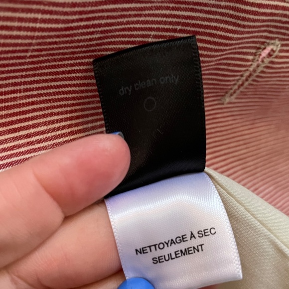 John Varvatos Men’s Blazer Pinstripe Cream Red Linen Cotton Designer Luxe Sz 38 - Picture 9 of 15